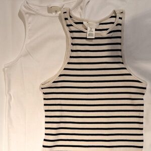 2 H&M ribbed high neck tank tops